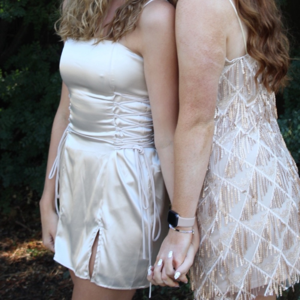 Champagne Lucy in The Sky short dress